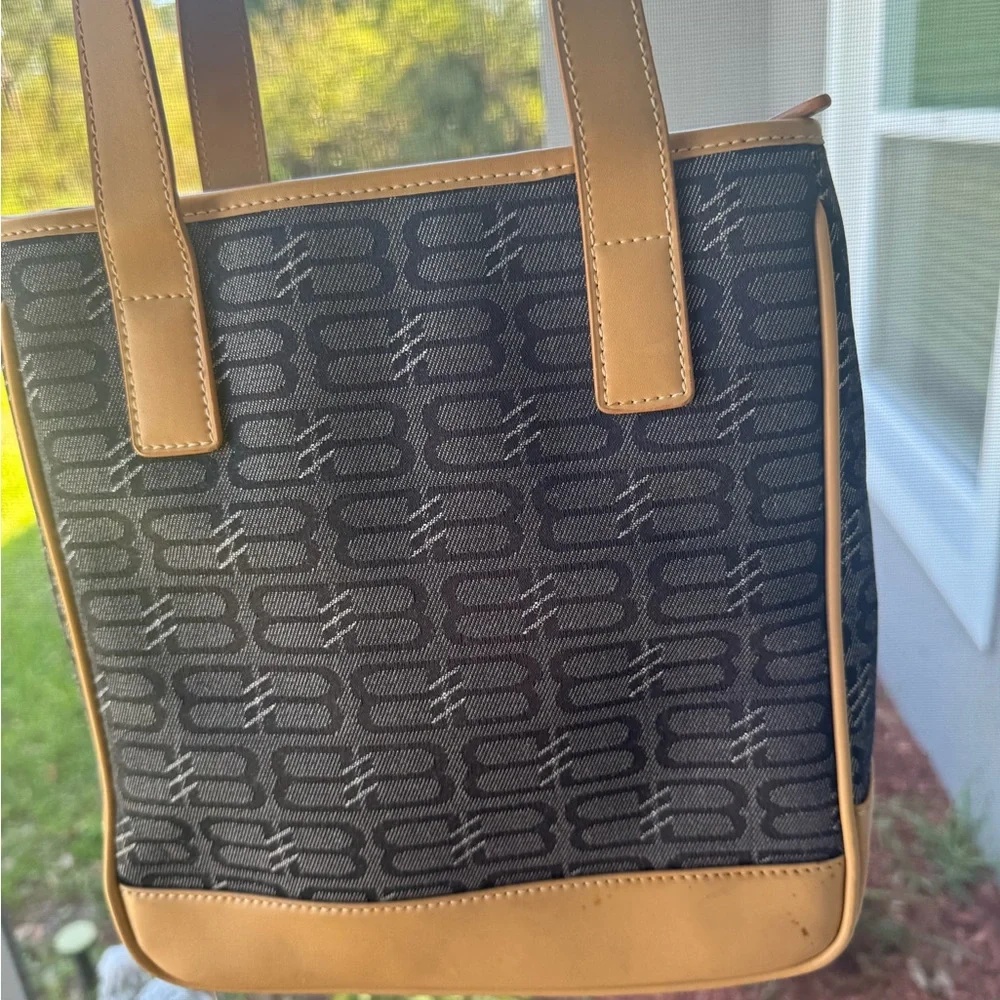 Balenciaga BB Monogram canvas small tote handbag w/ COA